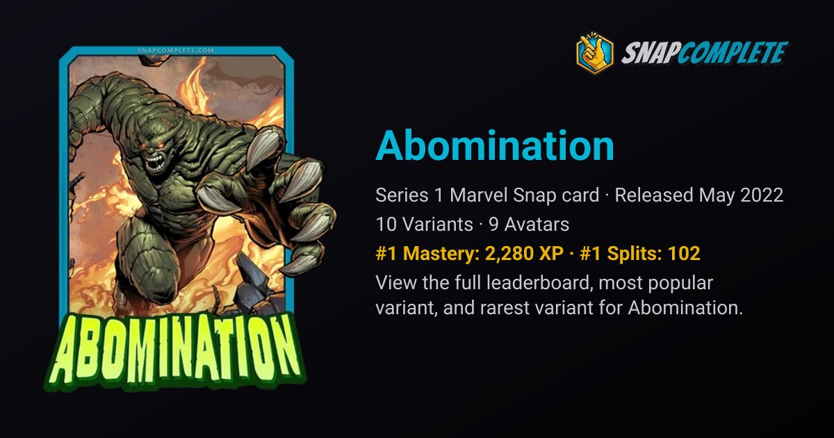Best Abomination Decks: Marvel Snap Win Rates & Stats