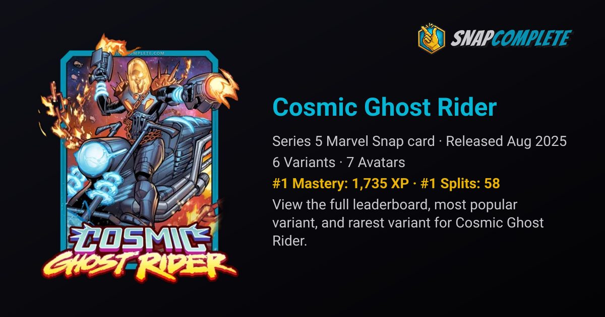 Best Cosmic Ghost Rider Decks: Marvel Snap Win Rates