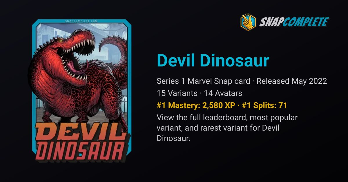 Marvel Dimondback Best Devil Dinosaur Decks: Marvel Snap Win Rates & Stats