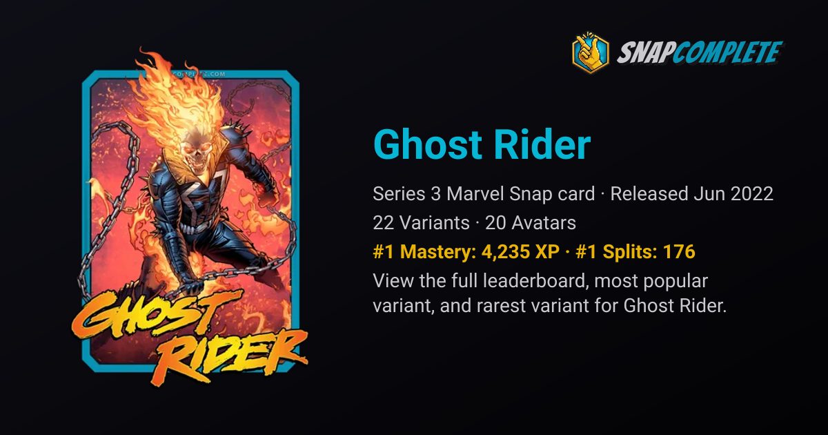 Ghost Rider: Marvel Snap Card Stats & Variants