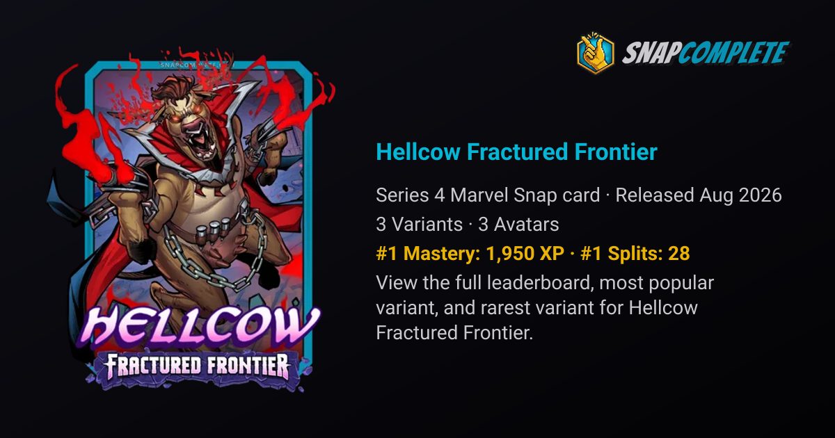 Best Hellcow Fractured Frontier Decks: Marvel Snap Win Rates