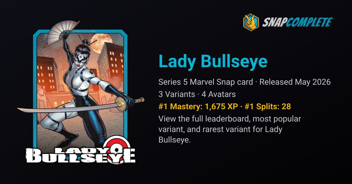 Best Lady Bullseye Decks: Marvel Snap Win Rates & Stats
