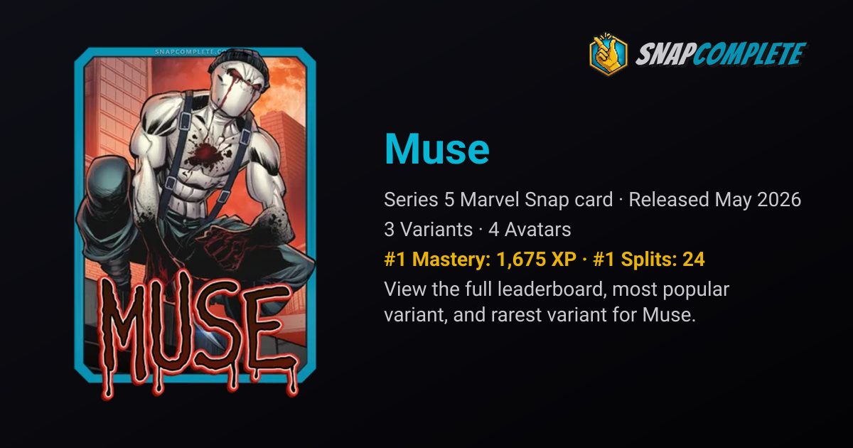 Muse: Marvel Snap Card Stats & Variants